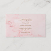 Rolling Pin Baker Patisserie Elegant Roze Marmer Visitekaartje (Achterkant)