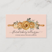 Rolling pin Bakery Cookies Breads Blush Pink Visitekaartje (Voorkant)