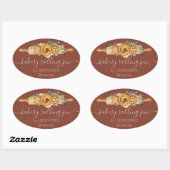 Rolling Pin Bakery Cookies Broden elegant bruin Ovale Sticker (Vel)