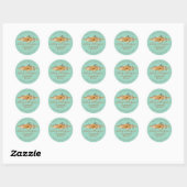 Rolling Pin Bakery Cookies Broden elegant groen Ronde Sticker (Vel)
