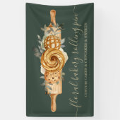 Rolling Pin Bakery Cookies Broodsalie groen goud Spandoek (Verticaal)