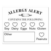 Rolling Pin Bakery Shop Allergy Alert Food Safety Rubberstempel (Afrduk)
