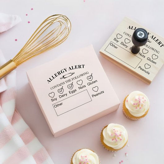 Rolling Pin Bakery Shop Allergy Alert Food Safety Rubberstempel