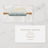 Rolling Pin Bakkerij Gebak Chef Marmer Swirls Visitekaartje (Voorkant / Achterkant)