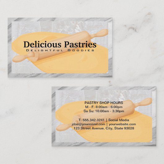 Rolling Pin en Dough | Culinaire kunst Visitekaartje (Voorkant / Achterkant)