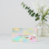 Rolling Pin Flowers Bakery Colorful Holographic Visitekaartje (Staand voorkant)