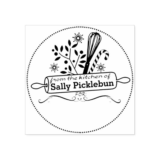 Rolling pin Kerstmis culinair uit de keuken van Rubberstempel (Afrduk)