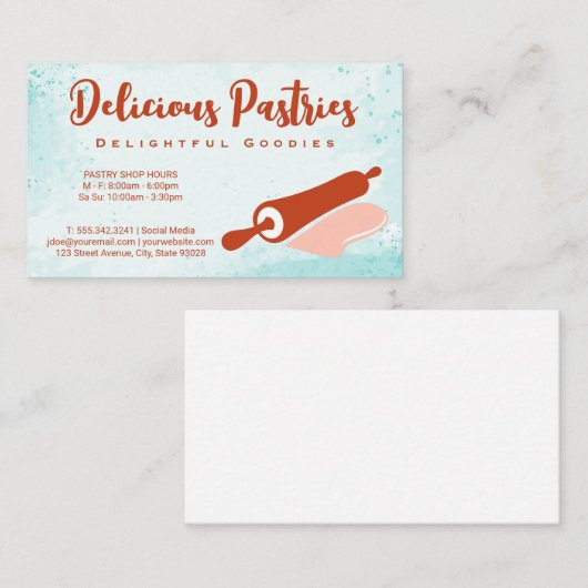 Rolling Pin Logo | Pastry Visitekaartje (Voorkant / Achterkant)