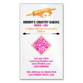 Rolling Pin Logo & Slogan | Premade QR Code Bakery Magnetisch Visitekaartje (Voorkant Verticaal)