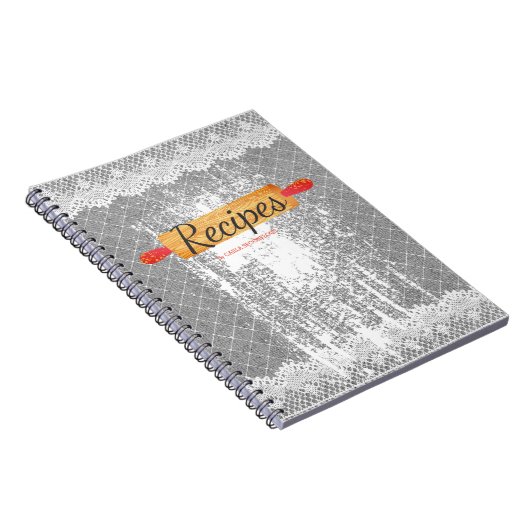 Rolling pin meel bakken kookboek recept notitieboe notitieboek (Rechterzijde)