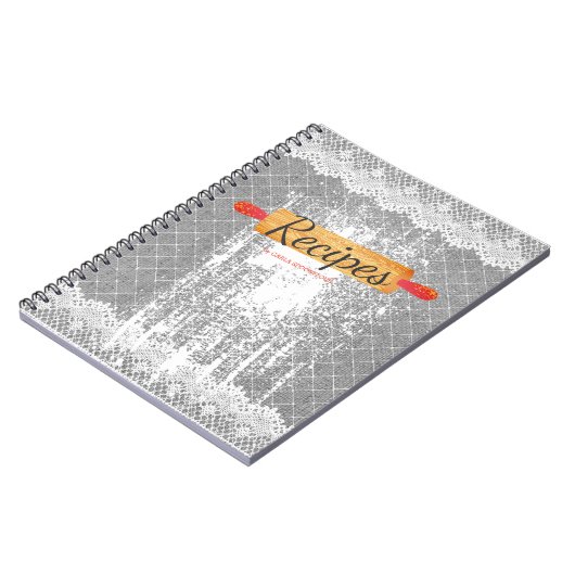 Rolling pin meel bakken kookboek recept notitieboe notitieboek (Linkerzijde)
