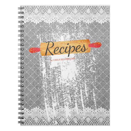 Rolling pin meel bakken kookboek recept notitieboe notitieboek (Voorkant)