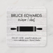 Rolling Pin Moderne Lijnen Textuur Vierkante Visitekaartje (Voorkant)