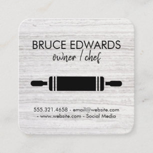 Rolling Pin Moderne Lijnen Textuur Vierkante Visitekaartje