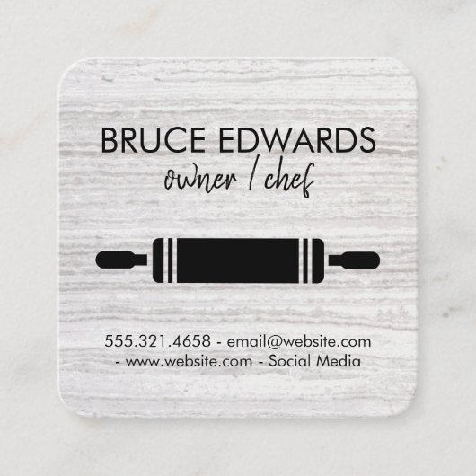 Rolling Pin Moderne Lijnen Textuur Vierkante Visitekaartje (Voorkant)