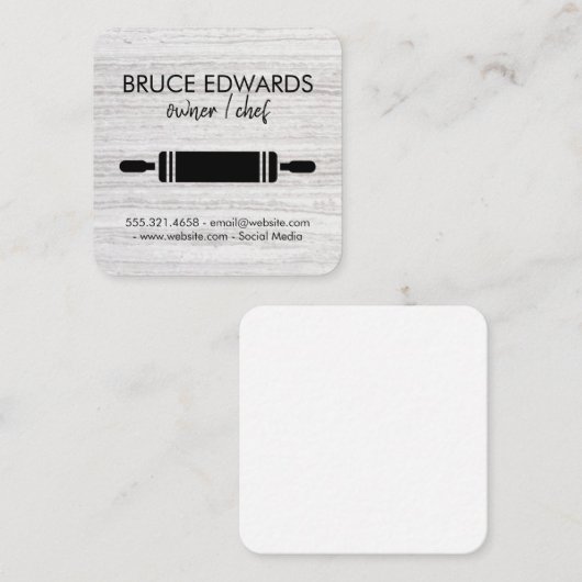 Rolling Pin Moderne Lijnen Textuur Vierkante Visitekaartje (Voorkant / Achterkant)