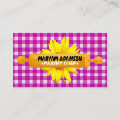 Rolling Pin Pastry Chef | Pink Floral Cake Bakery Visitekaartje (Voorkant)