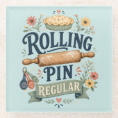 Rolling Pin Regular Cottage Baker Glazen Onderzetter (Voorkant)
