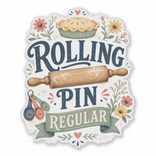 Rolling Pin Regular Cottage Baker Sticker (Voorkant)