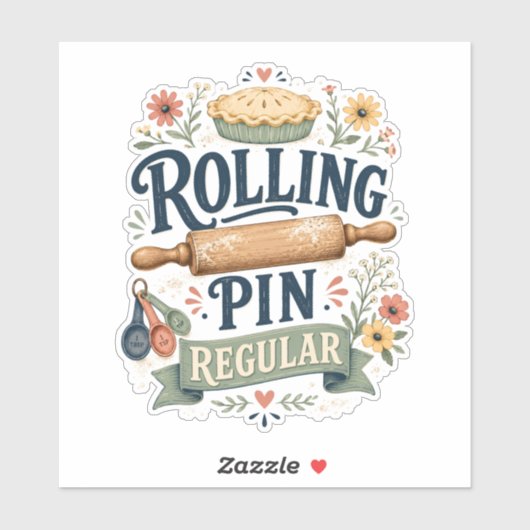 Rolling Pin Regular Cottage Baker Sticker (Vel)