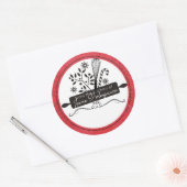 Rolling pin whisk kerst uit de keuken van ronde sticker (Envelop)