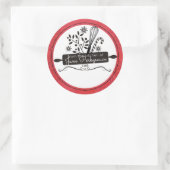 Rolling pin whisk kerst uit de keuken van ronde sticker (Tas)