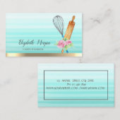 Rolling Pin Whisk Stripe Ombre Bakery Visitekaartje (Voorkant / Achterkant)