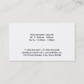 Rolling Pin (witte) variatie | Chef-kok Visitekaartje (Achterkant)