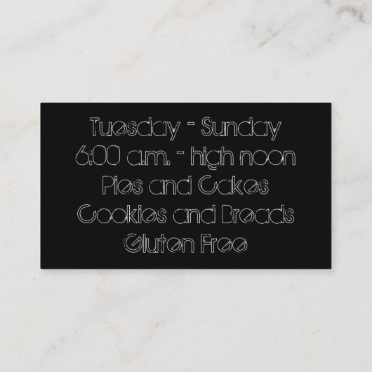 Rolling Pins Bakkerij Visitekaartje (Achterkant)