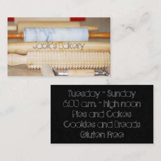 Rolling Pins Bakkerij Visitekaartje (Voorkant / Achterkant)