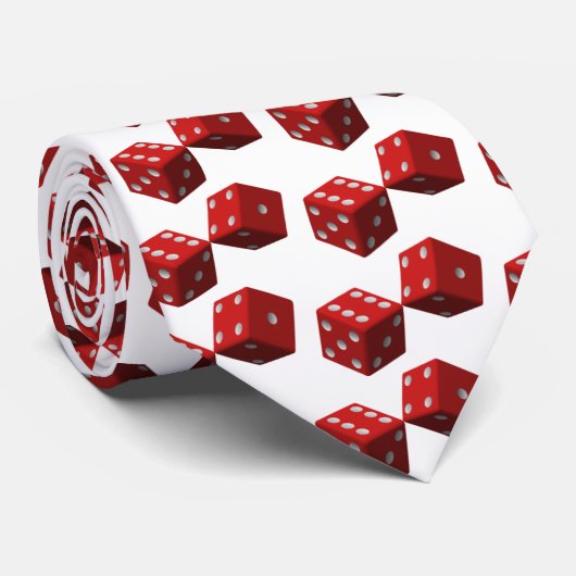 Rolling Red Dice-Stropdas - Nieuw ontwerp Stropdas (Opgerold)