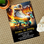 Rolling Schaats Fire Verjaardagsfeestuitnodiging Kaart