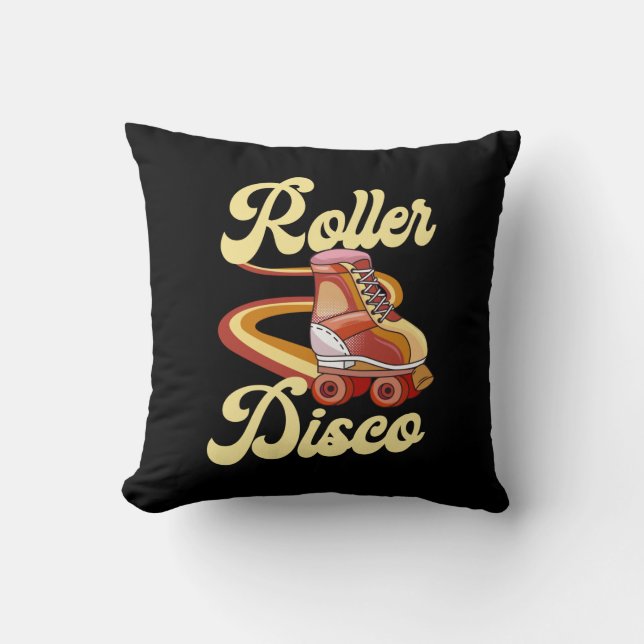 Rolling schaatsen met rolschijf Disco 1970S Retro Kussen (Voorkant)