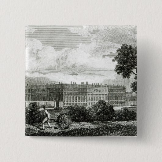 Rolling the Lawns in Hampton Court Palace Vierkante Button 5,1 Cm (Voorkant)
