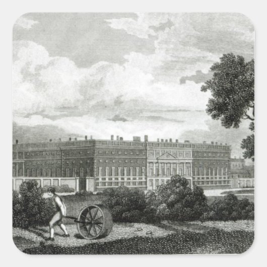 Rolling the Lawns in Hampton Court Palace Vierkante Sticker (Voorkant)