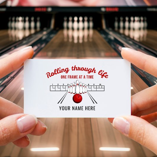 Rolling Through Life Bowling Business Card Visitekaartje