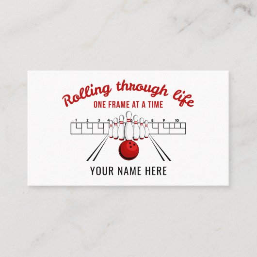Rolling Through Life Bowling Business Card Visitekaartje (Voorkant)