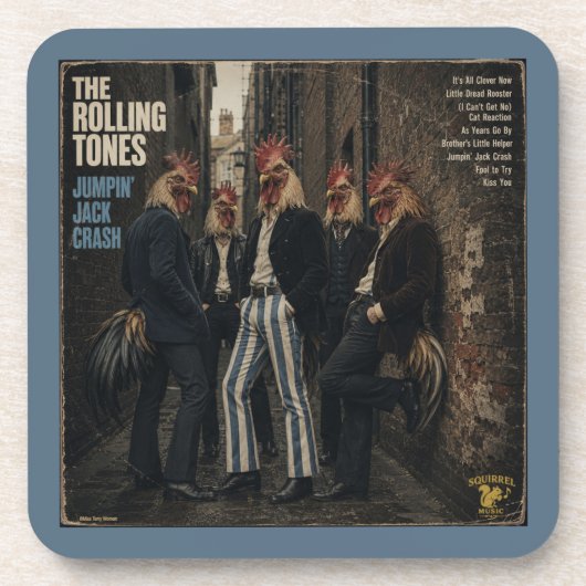 Rolling Tones: een Parodie Bier Onderzetter (Voorkant)
