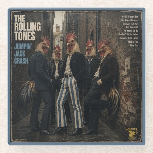 Rolling Tones: een Parodie Glazen Onderzetter (Voorkant)
