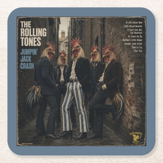 Rolling Tones: een Parodie Kartonnen Onderzetters (Voorkant)