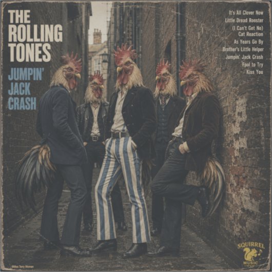 Rolling Tones: een Parodie Sticker (Voorkant)