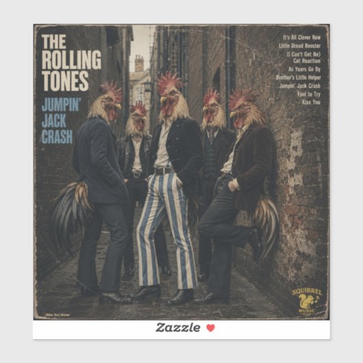 Rolling Tones: een Parodie Sticker (Vel)