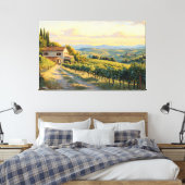 Rolling Vineyard in Toscane Canvas Afdruk (Insitu (Slaapkamer))