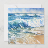 Rolling Waves Beach Foto Herdenking Kaart (Achterkant)