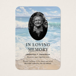 Rolling Waves Beach Memorial Gebed Fotokaarten Visitekaartje