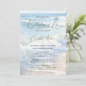Rolling Waves Beach Script Viering van het leven Kaart (Staand voorkant)