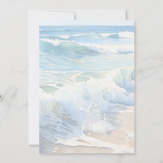 Rolling Waves Beach Script Viering van het leven Kaart (Achterkant)