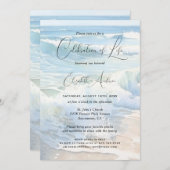 Rolling Waves Beach Script Viering van het leven Kaart (Voorkant / Achterkant)