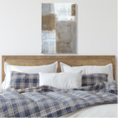 'Rolling With It' Grijze en bruine Abstracte kunst Canvas Afdruk (Insitu (Slaapkamer))