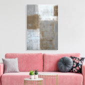 'Rolling With It' Grijze en bruine Abstracte kunst Canvas Afdruk (Insitu (Woonkamer))